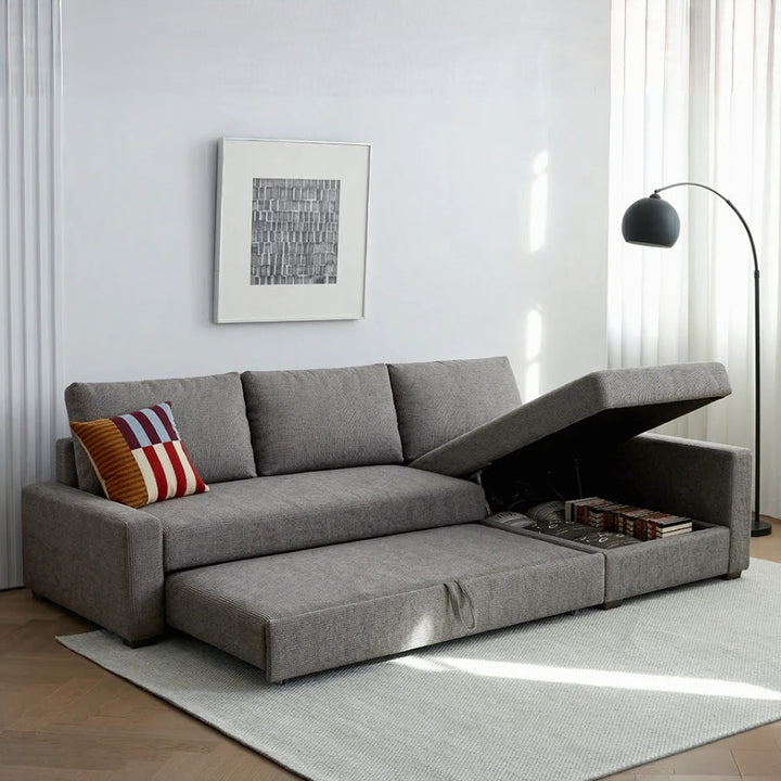 Luxury Three Seater Corner Sofa Bed With Practical Storage Space