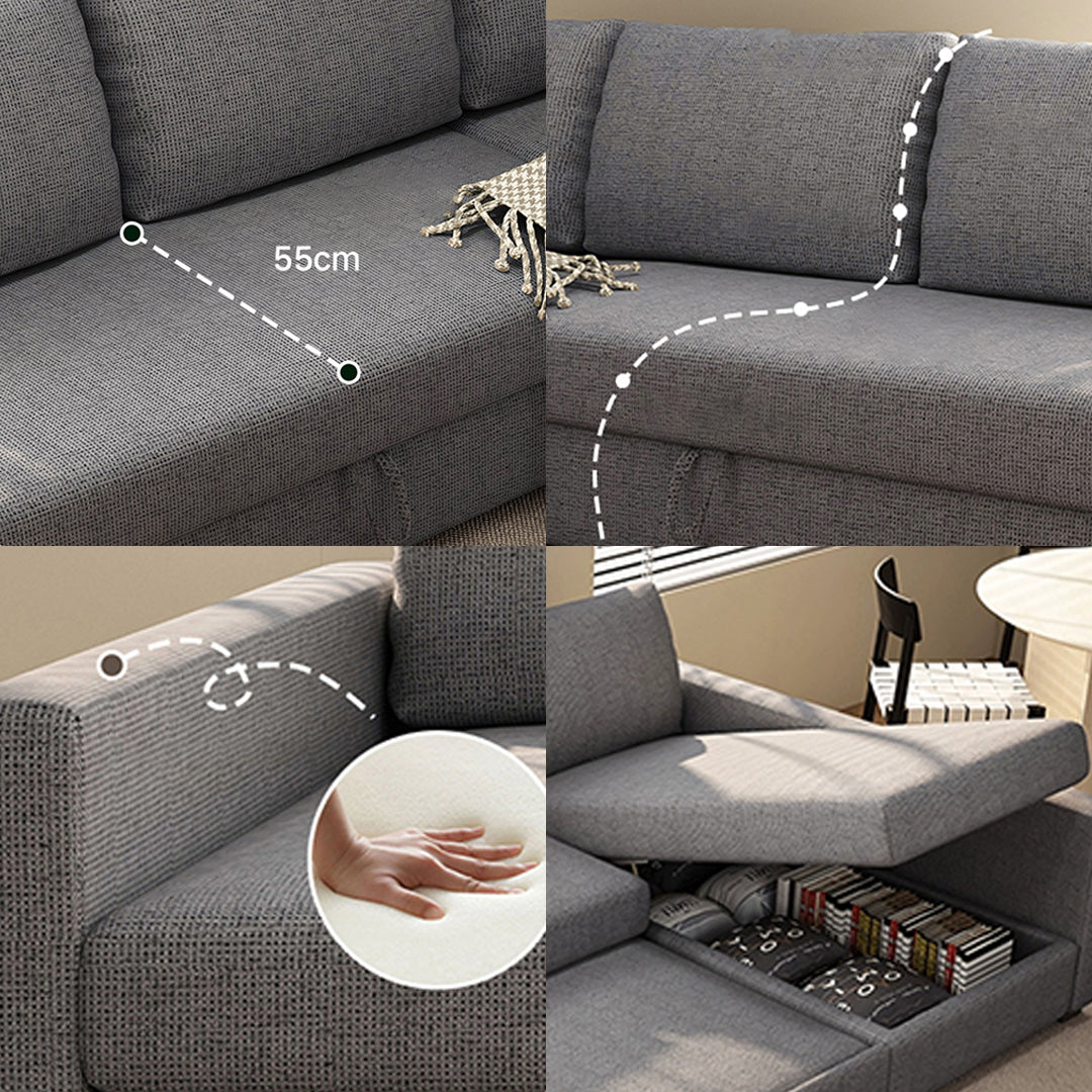Luxury Three Seater Corner Sofa Bed With Practical Storage Space