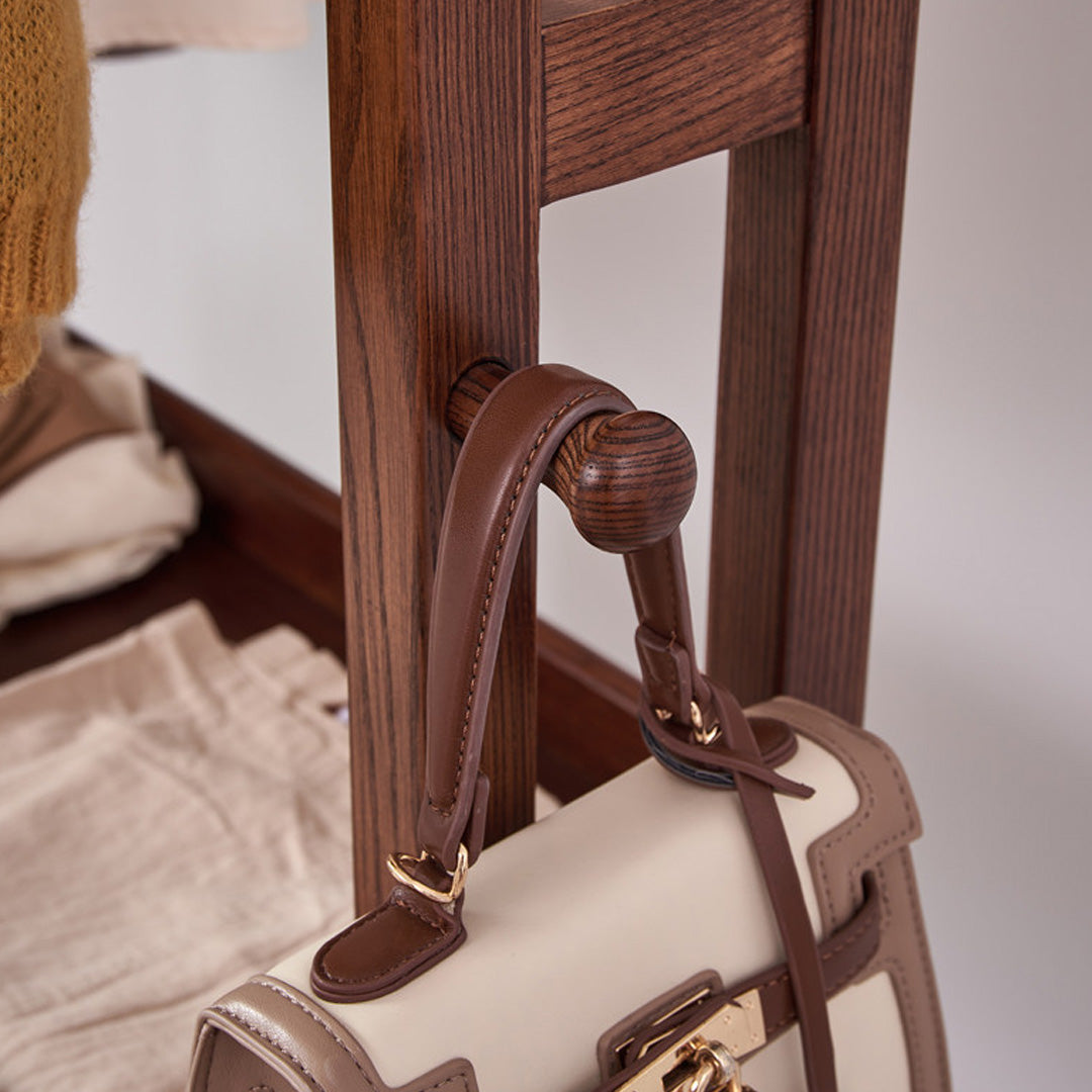 Signe Brown Wood And Brass Hall Tree