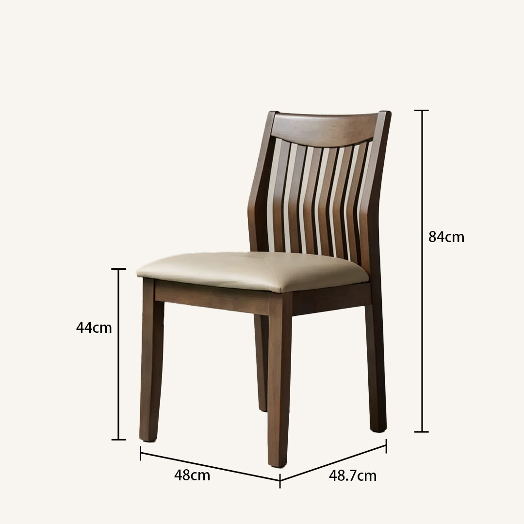 Haven Walnut Frame Cream Upholstered Dining Chair,Wood