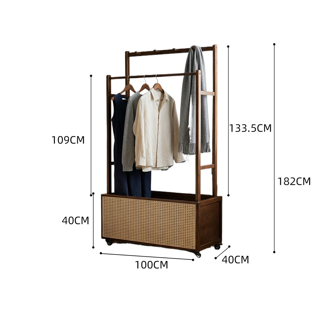 Victoire Walnut Finish Freestanding Coat Rack
