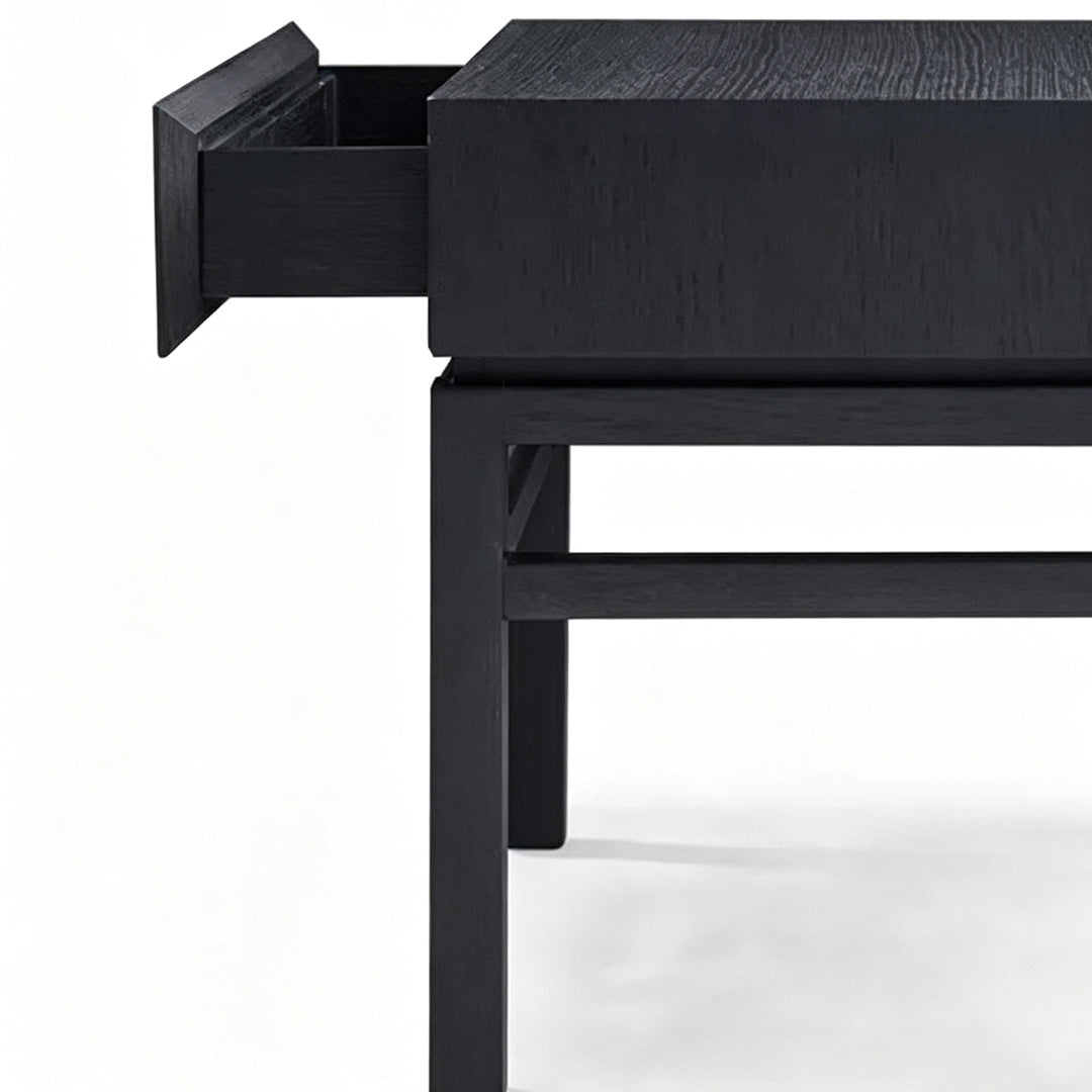 Fabian Black Oak Bedside Table With Drawer