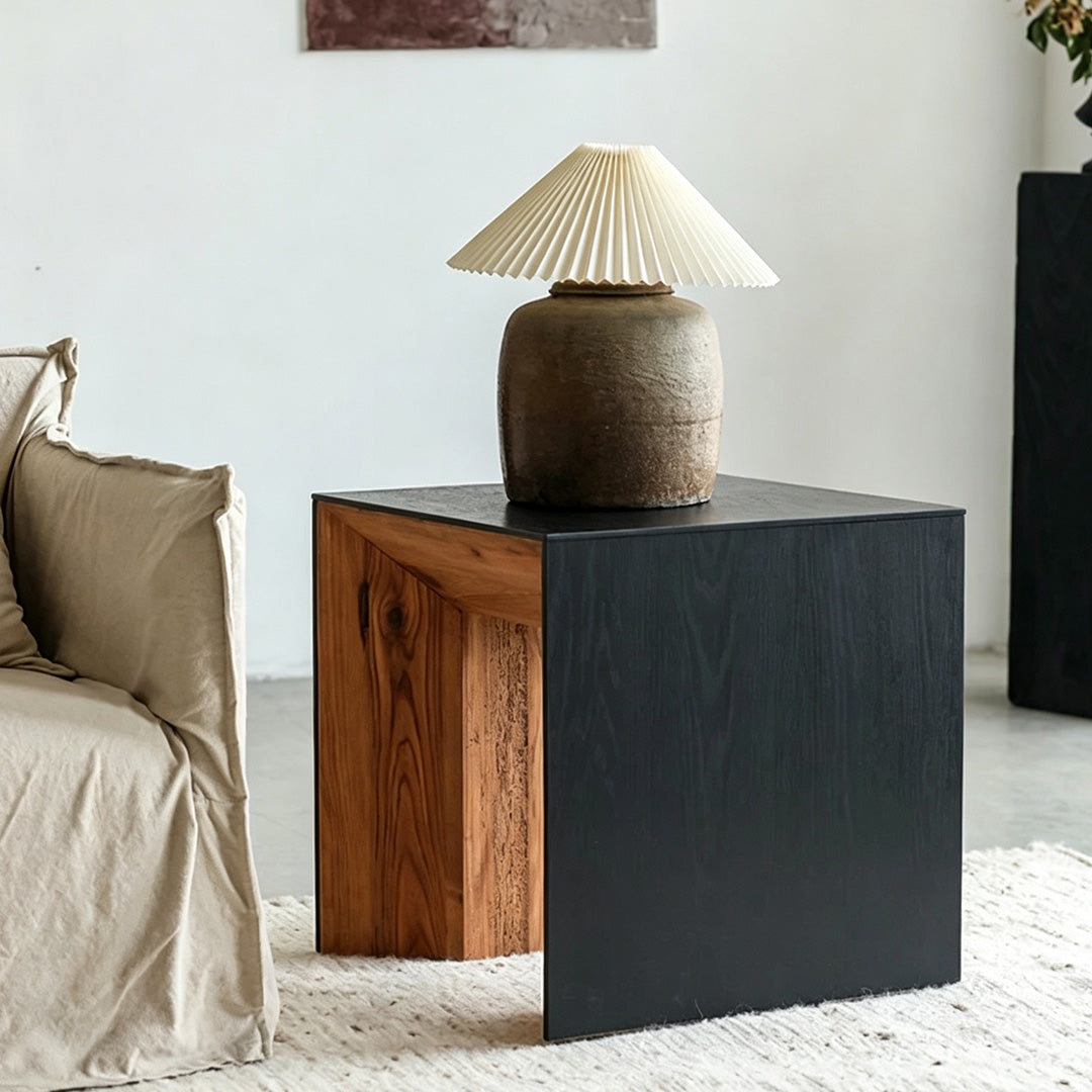 Ferris Black Oak And Natural Wood Side Table