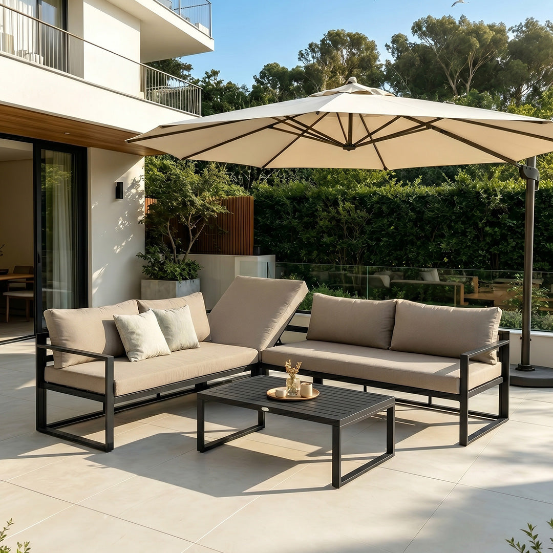 Joseph Taupe Outdoor Corner Sofa Set