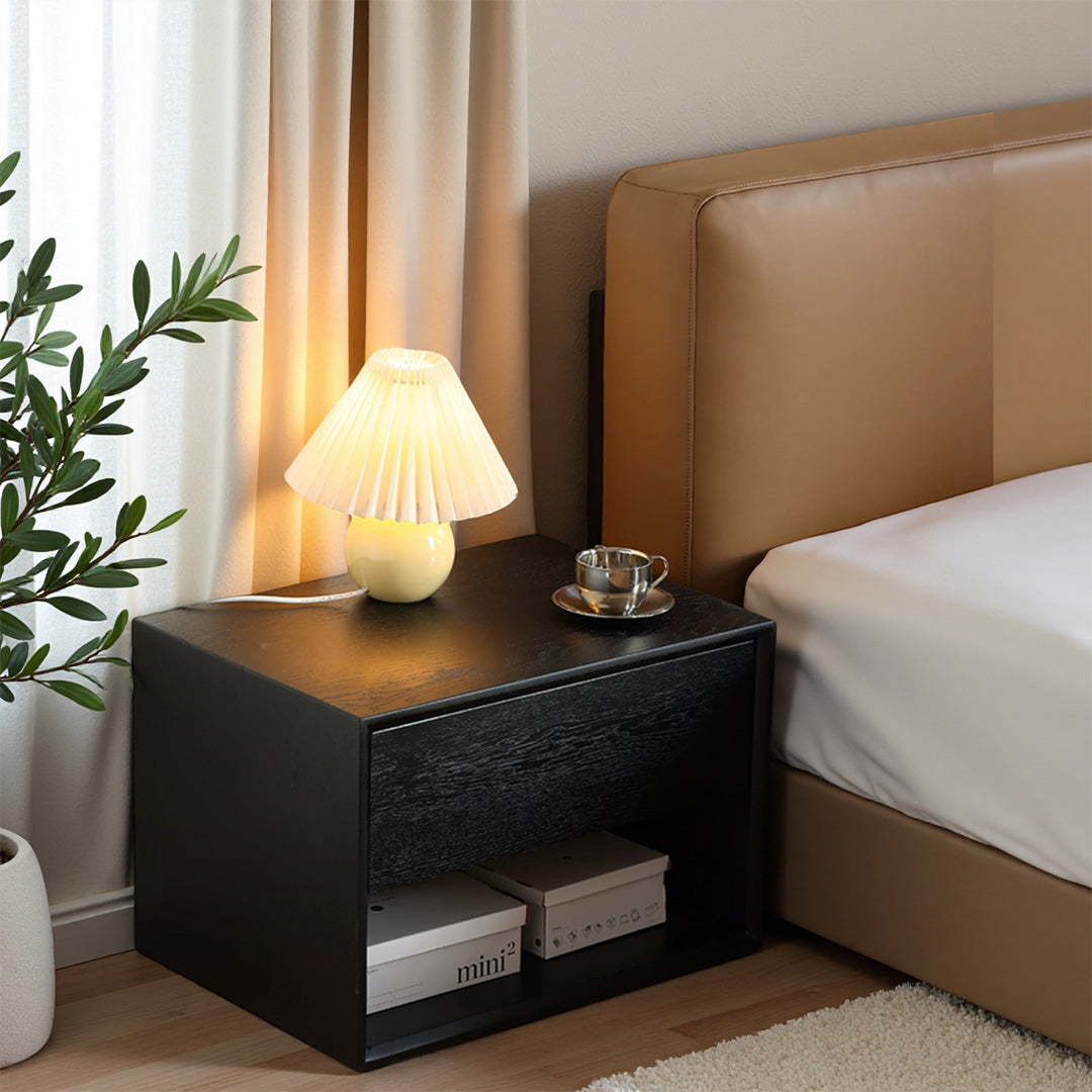 Wesley Black Wood Bedside Table