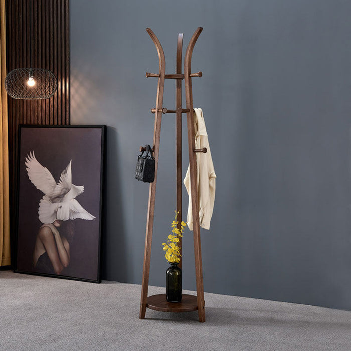 Fulbourn Walnut Wood Standing Coat Rack