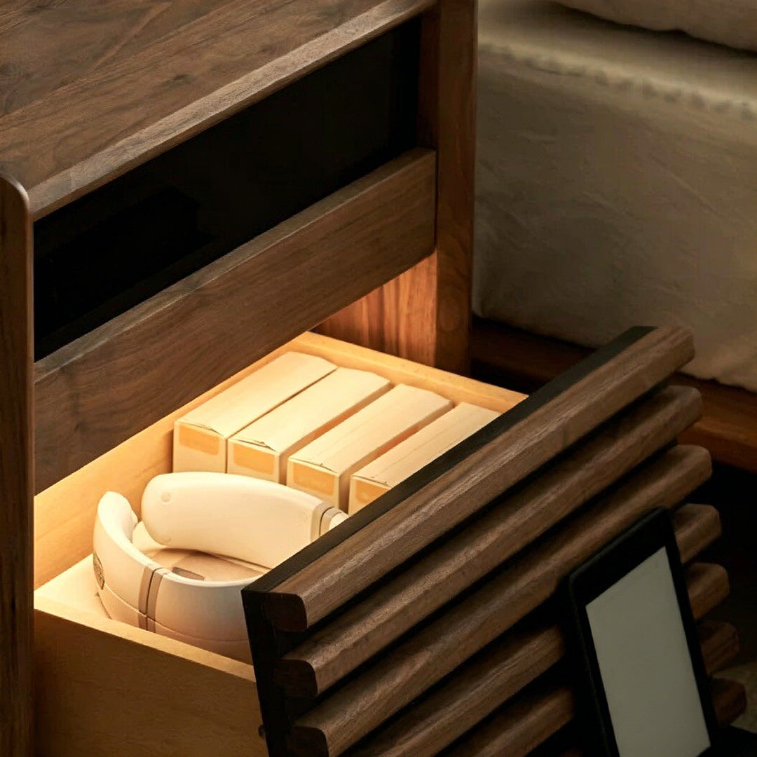 Kai Walnut Nightstand With Ambient Lighting