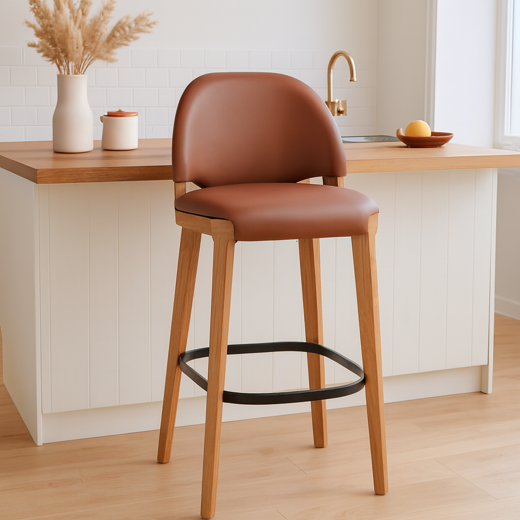 The Store Sells More Than Hot bar Stool High Chair Ever Month Factory Mass Produces Hot-selling Nordic High-quality PU Leather lifestyle scene image
