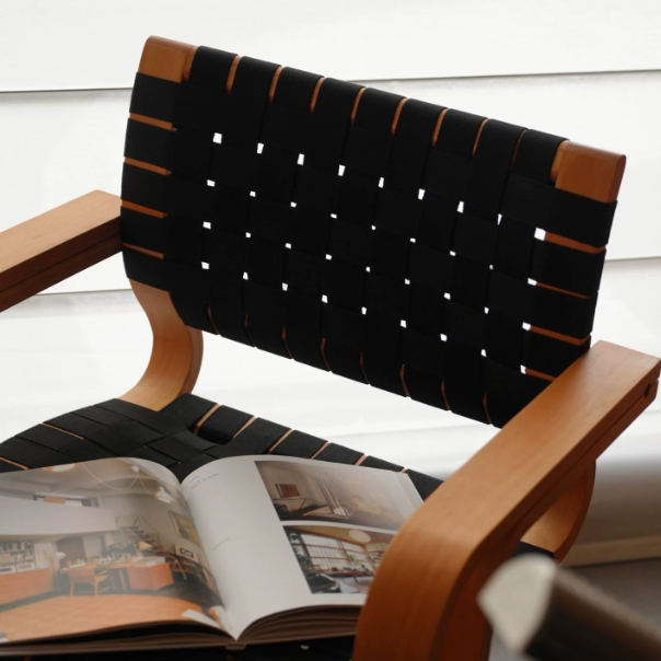 Vintage Style Woven Solid Wood Chair With Retro Backrest