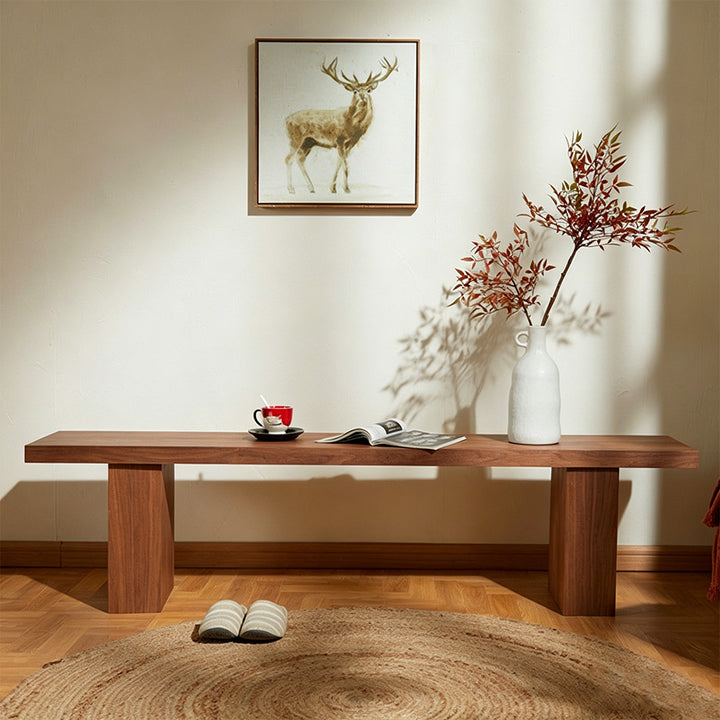 Donnie Walnut Finish Wooden Bench