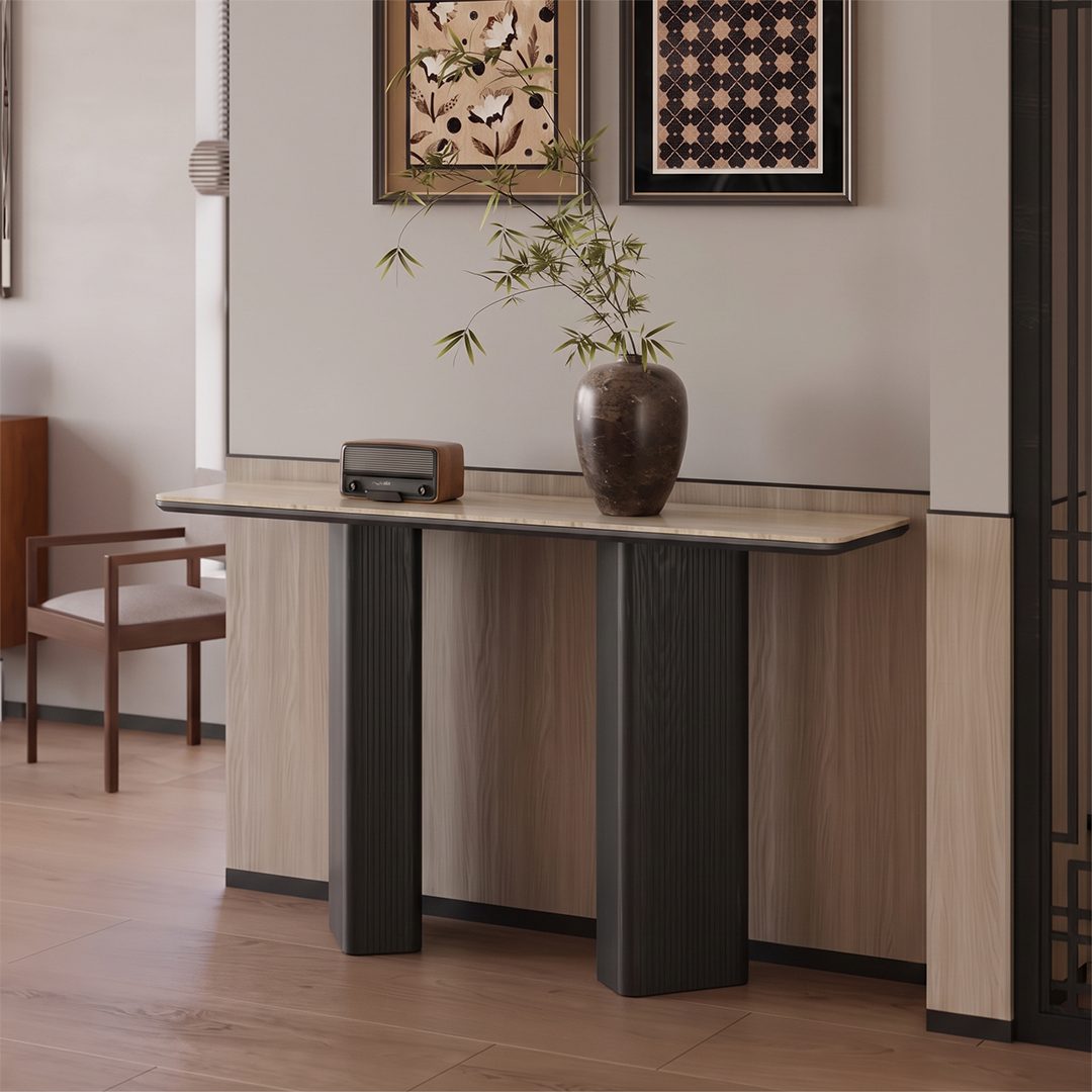 Luna Black or Walnut Sintered Stone Console Table 产品图 8