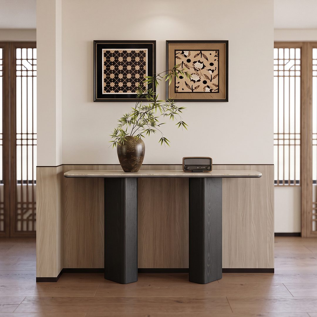 Luna Black or Walnut Sintered Stone Console Table 产品图 10