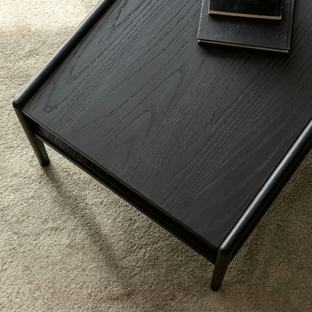 Farley Extendable Coffee Table In Black Wood