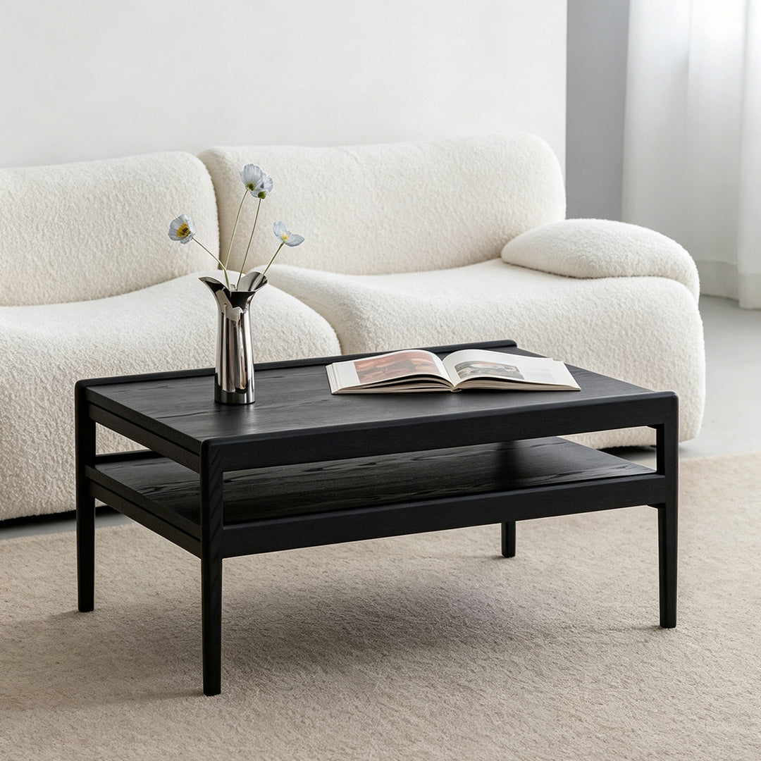 Farley Extendable Coffee Table In Black Wood