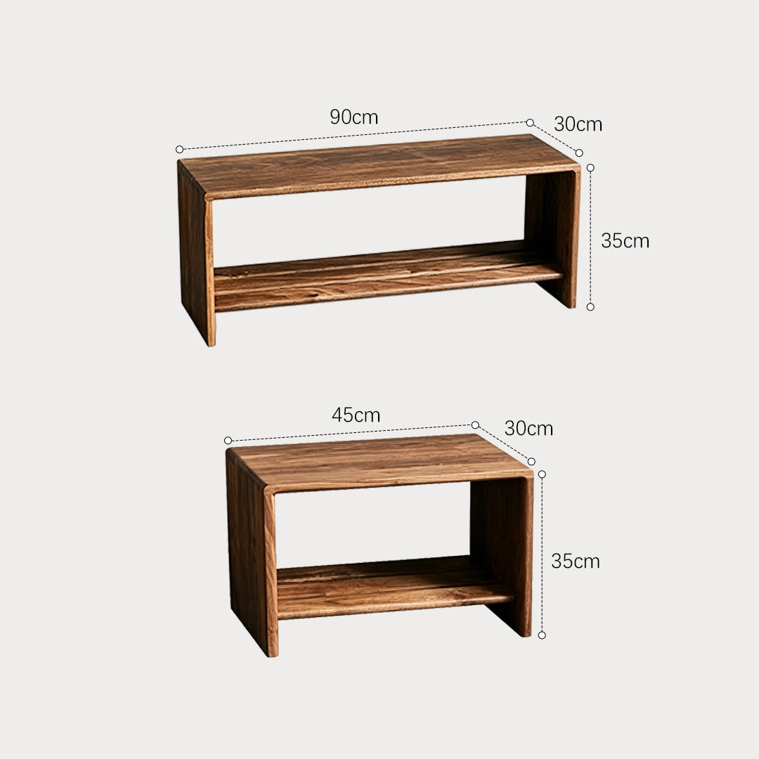 Beau Walnut Wood Storage Bench