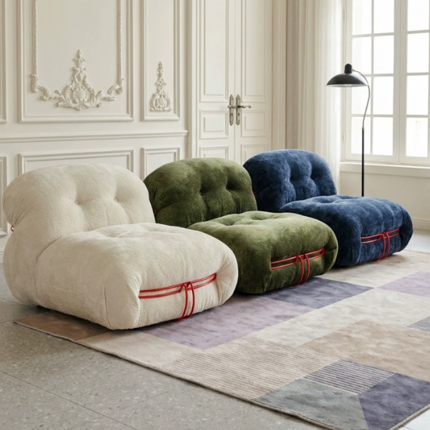 Cassina Steel-Tooth Single Sofa, Designer Style, Living Room, Italian Minimalist, Vintage Casual Fabric Sofa