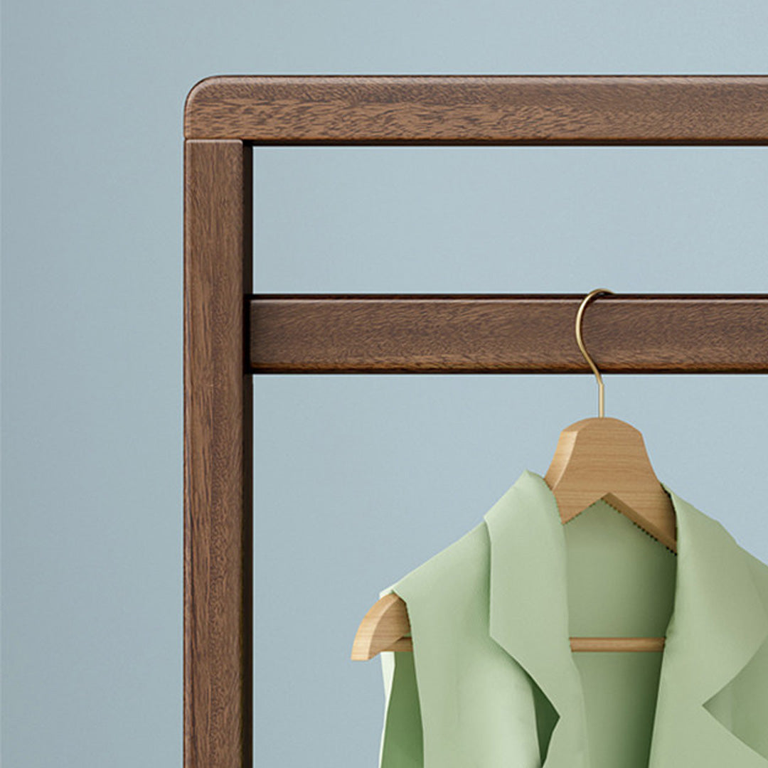 Ashford Walnut Finish Standing Clothes Rack