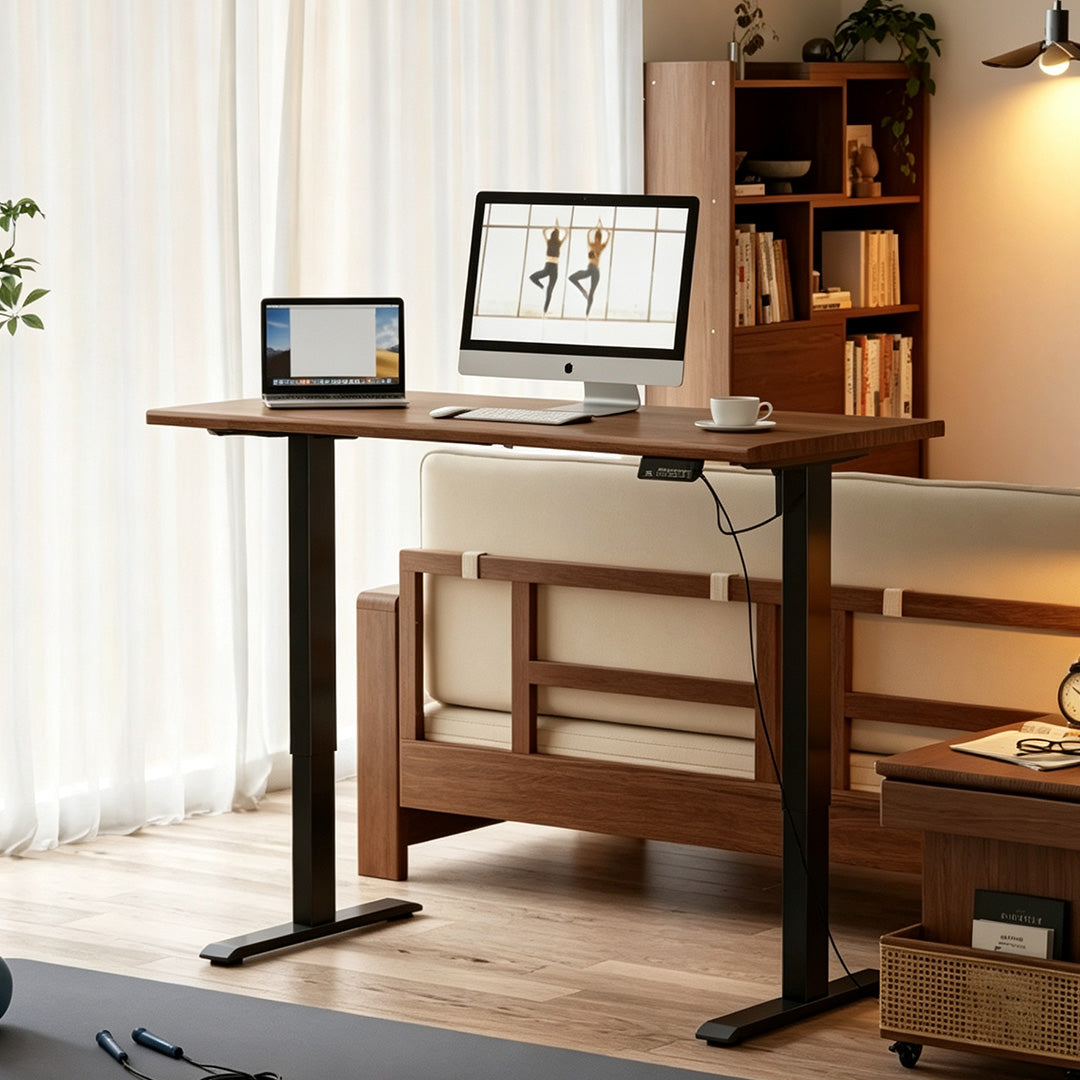 Hardy Walnut Tone And White Curved Office Desk