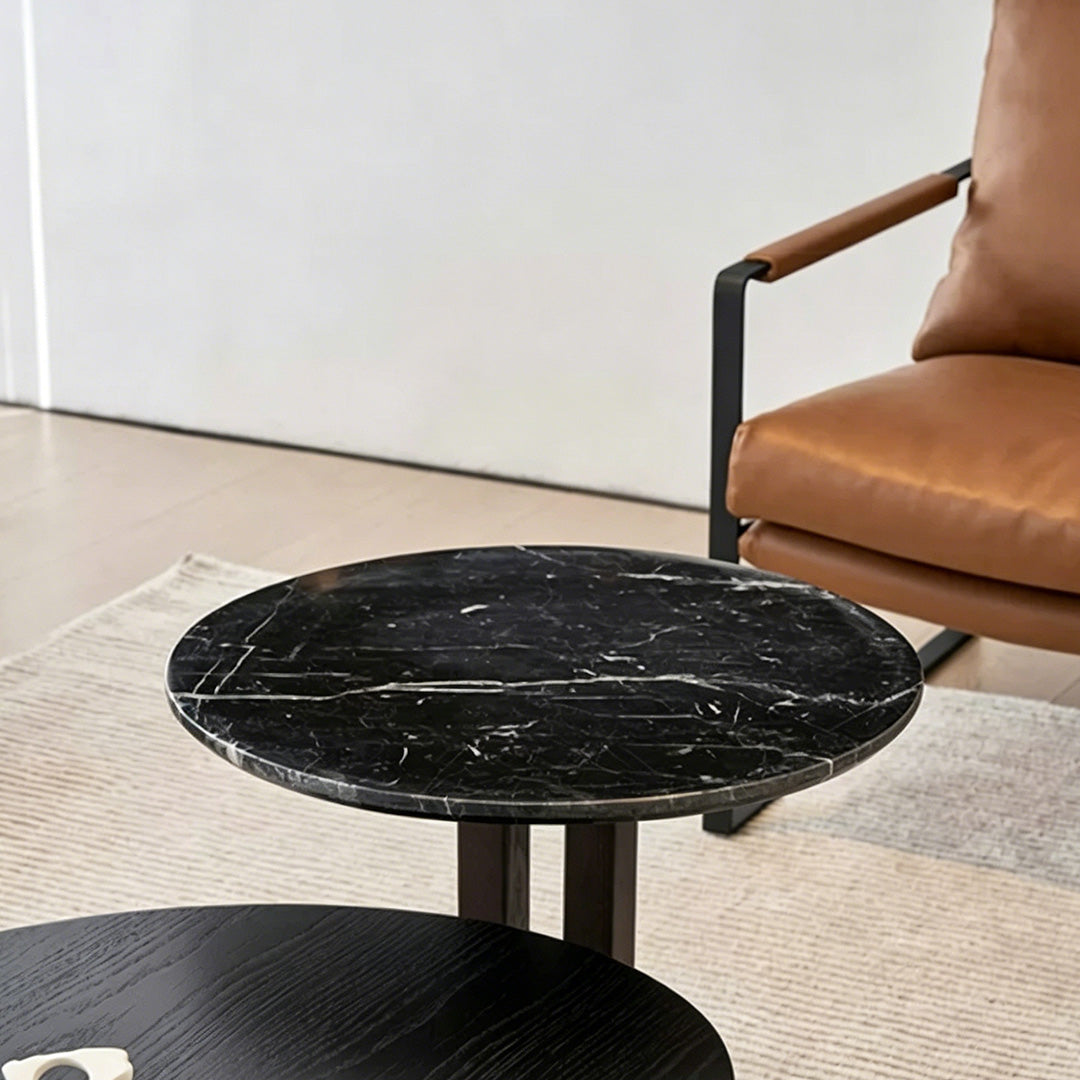 Boden Black Marble Side Table