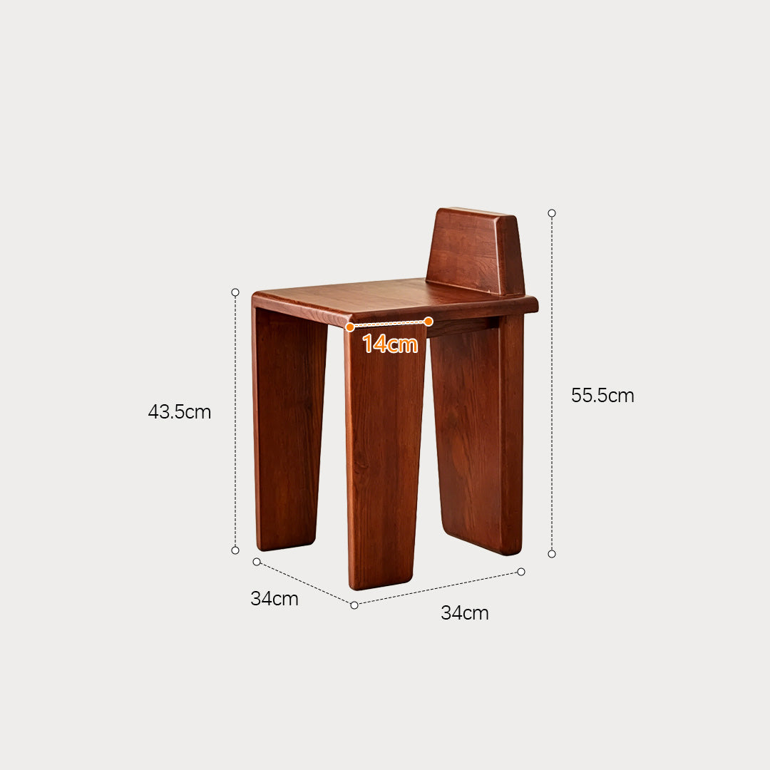 Briar walnut-tone dining chair dimension diagram