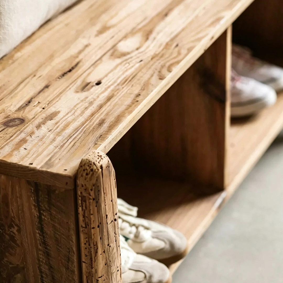 Shoe Rustic Pine Shoe Storage Bench