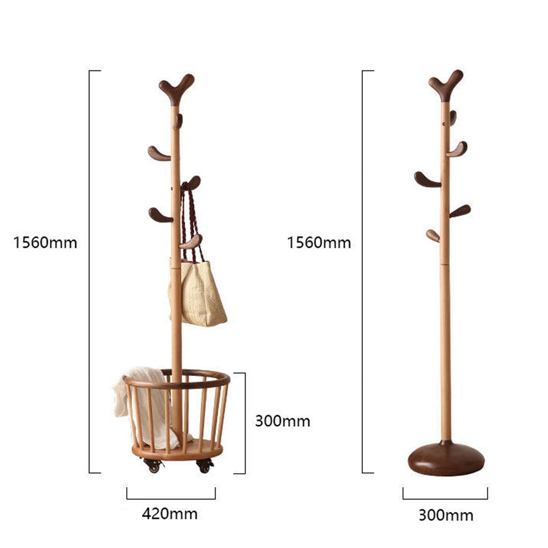 Julian Two-tone Wood Coat Stand With Basket