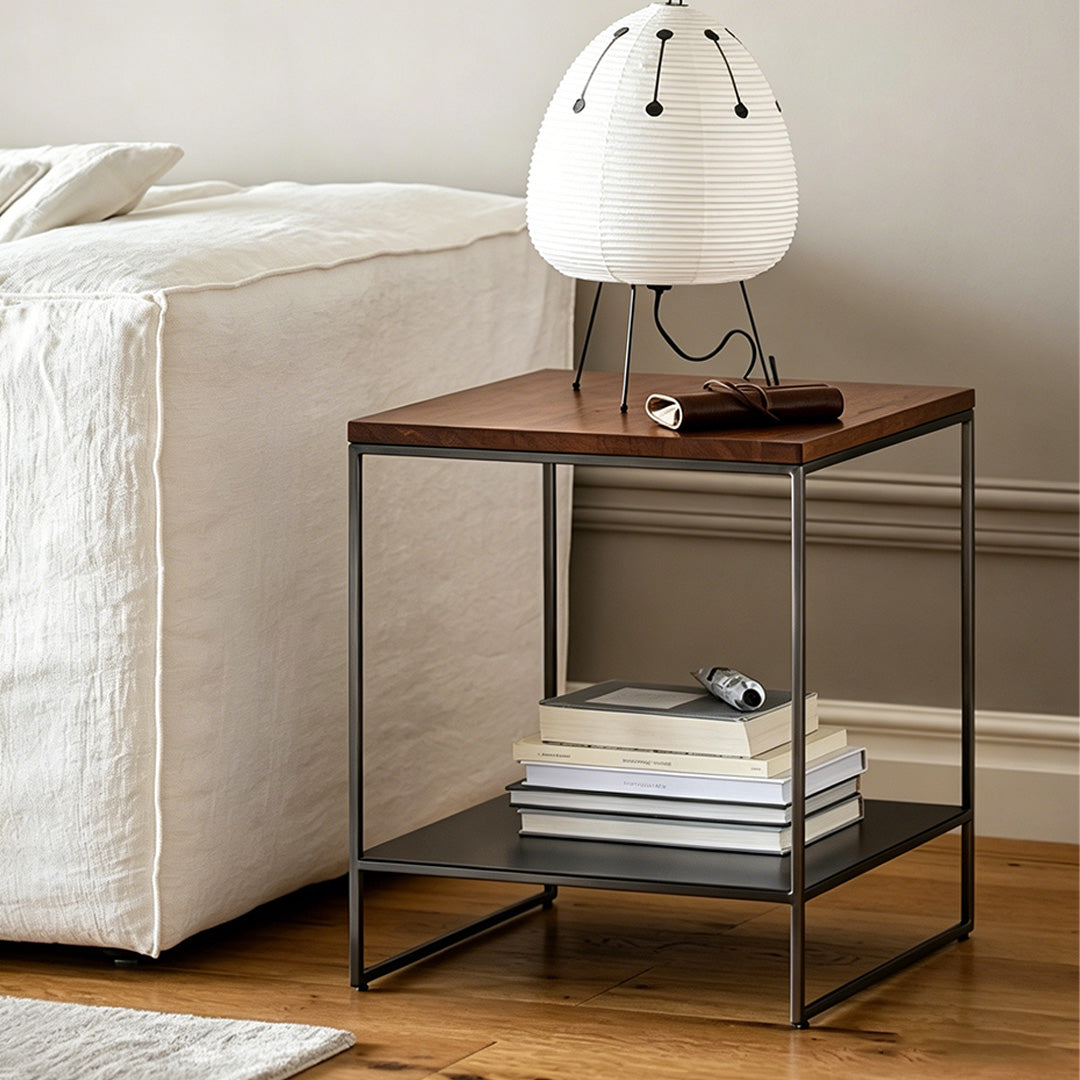 Barnaby Walnut And Metal Side Table