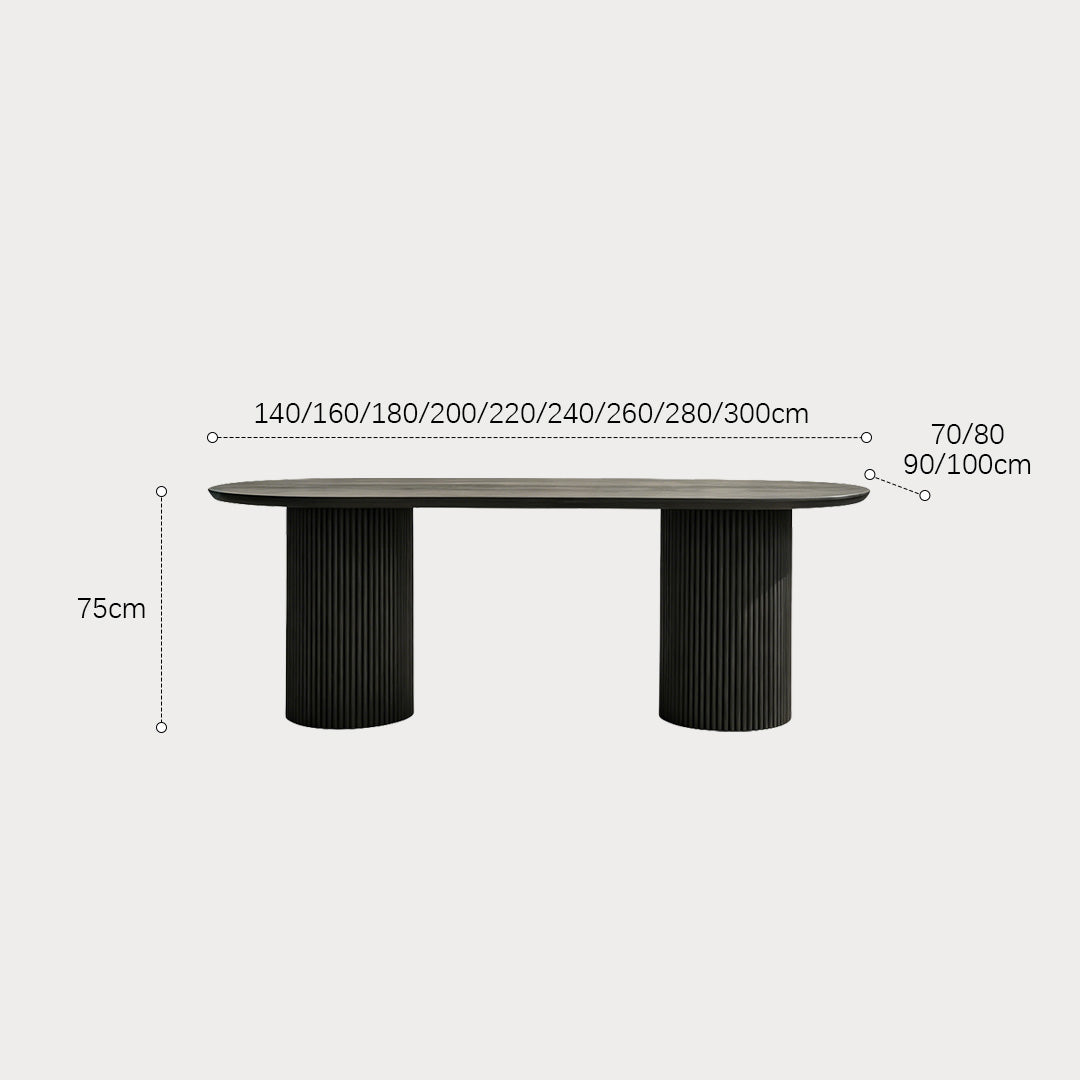 Curtis Matte Black Oval Dining Table