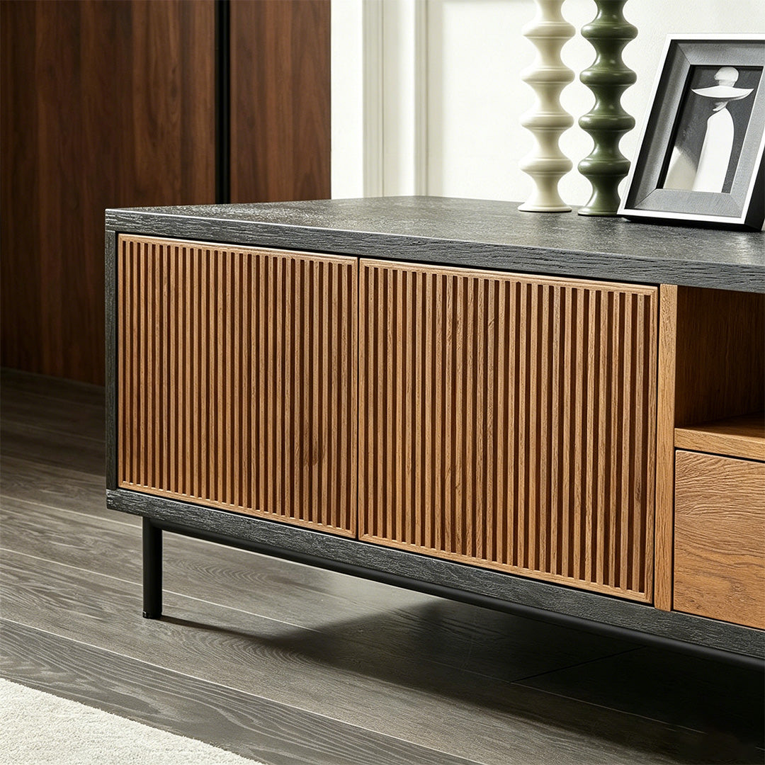 Julian Black And Walnut Low Media Unit