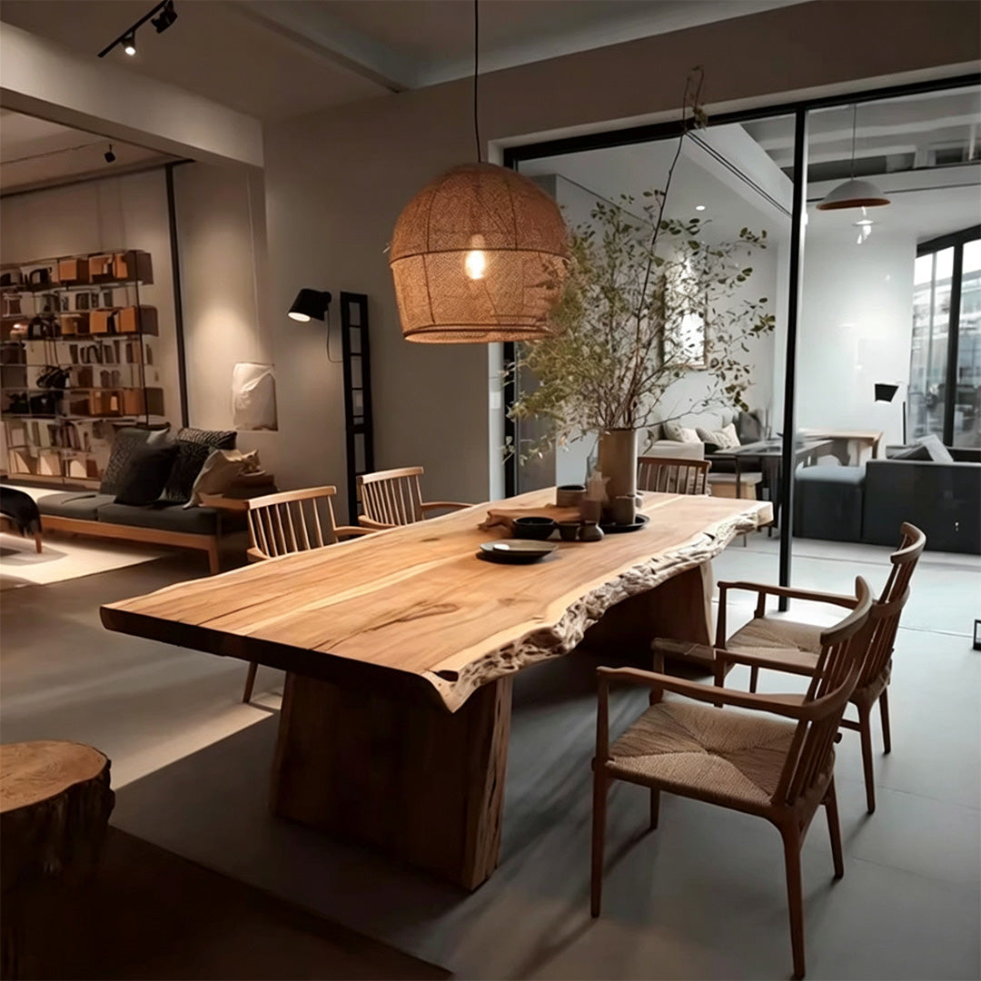 Gideon Natural Live Edge Wooden Dining Table