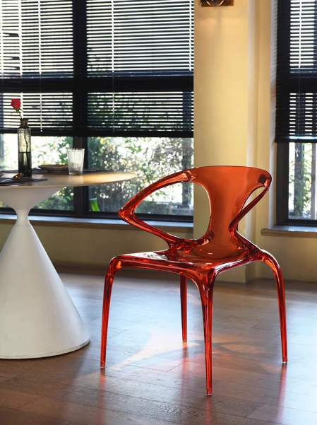 Acrylic transparent chair, home dining chair, Nordic creative design crystal chair, AVA chair, light luxury backrest chair.