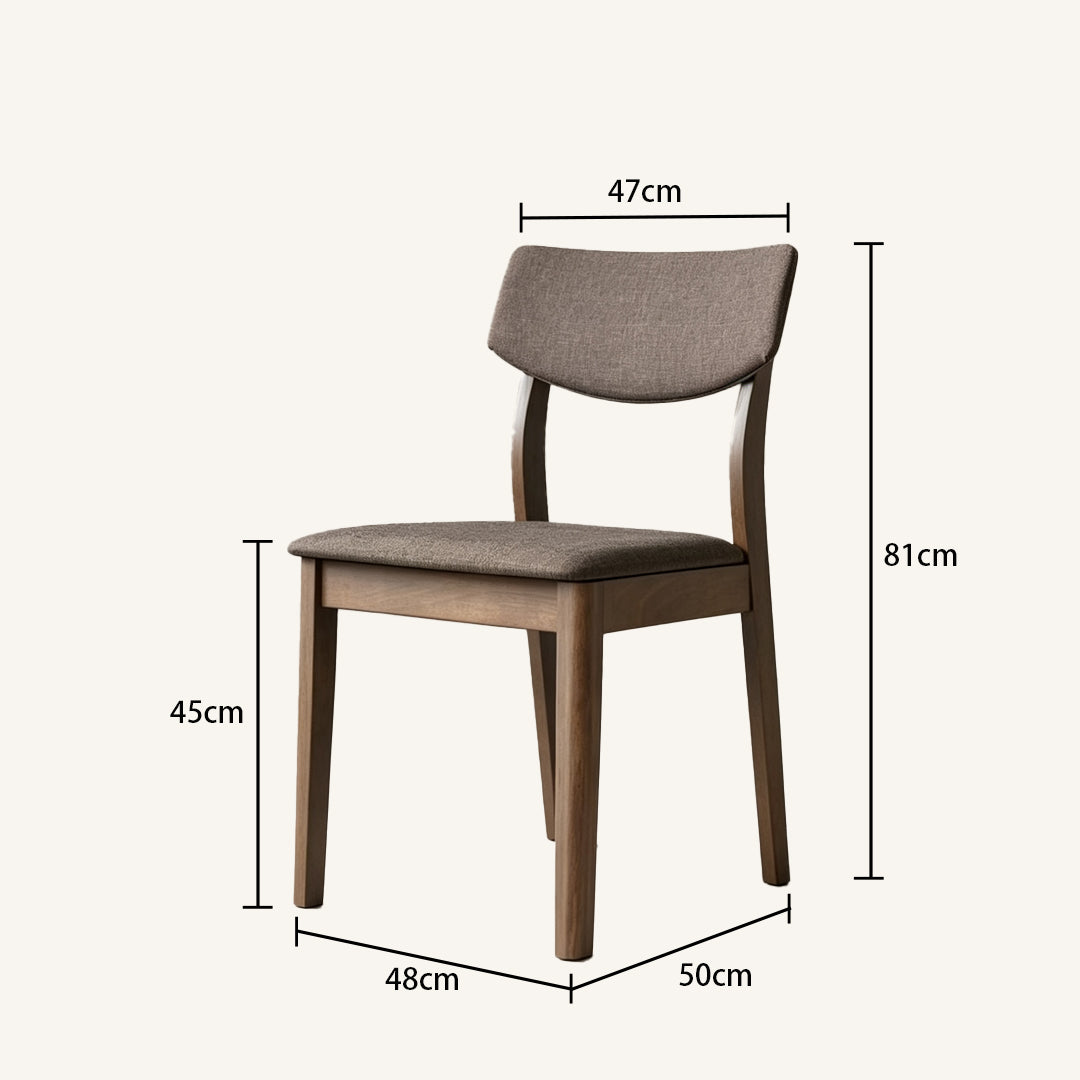 Warren Walnut Frame Brown Fabric Dining Chair