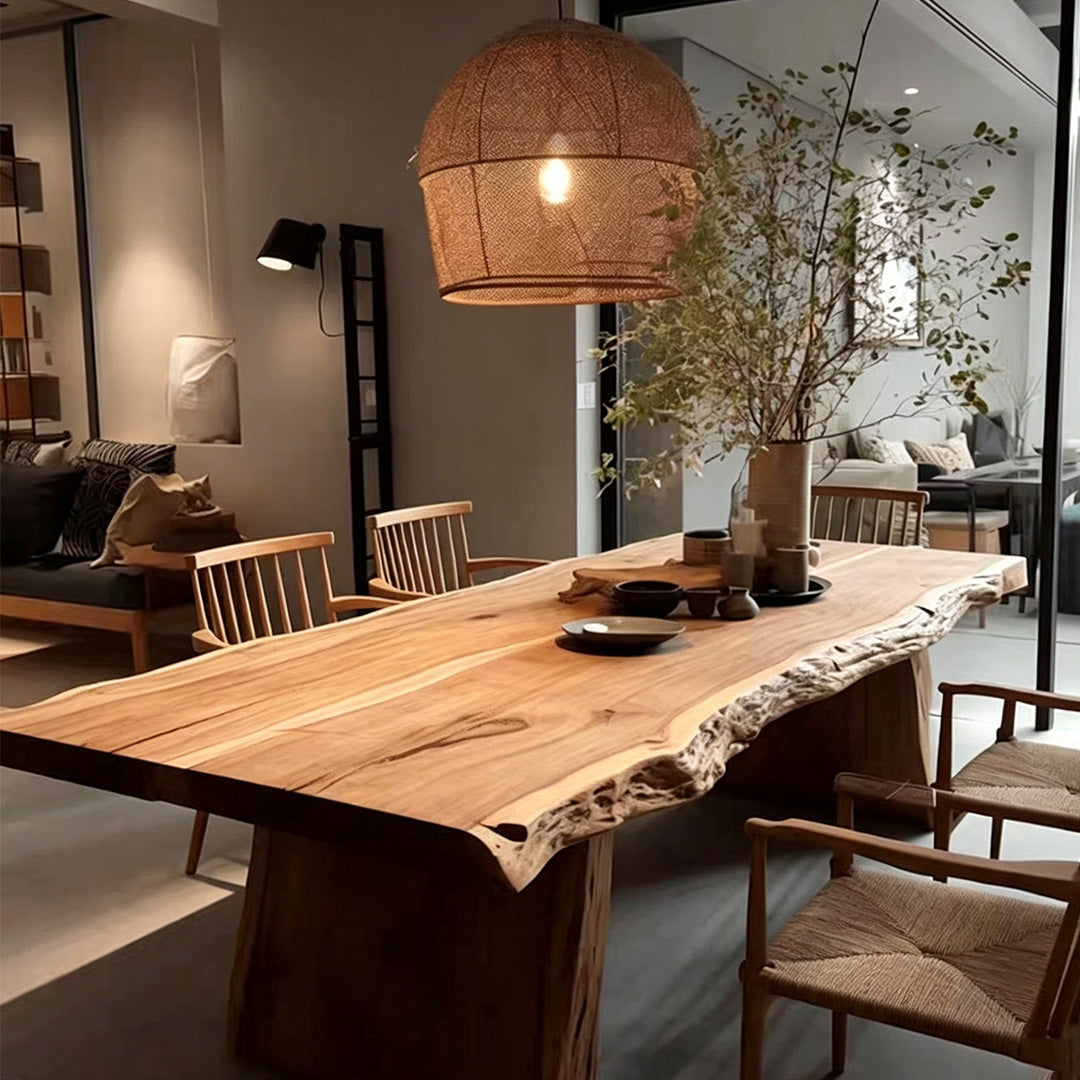 Gideon Natural Live Edge Wooden Dining Table