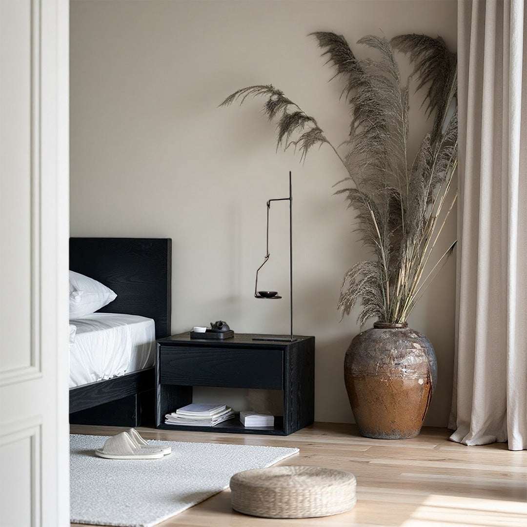 Wesley Black Wood Bedside Table
