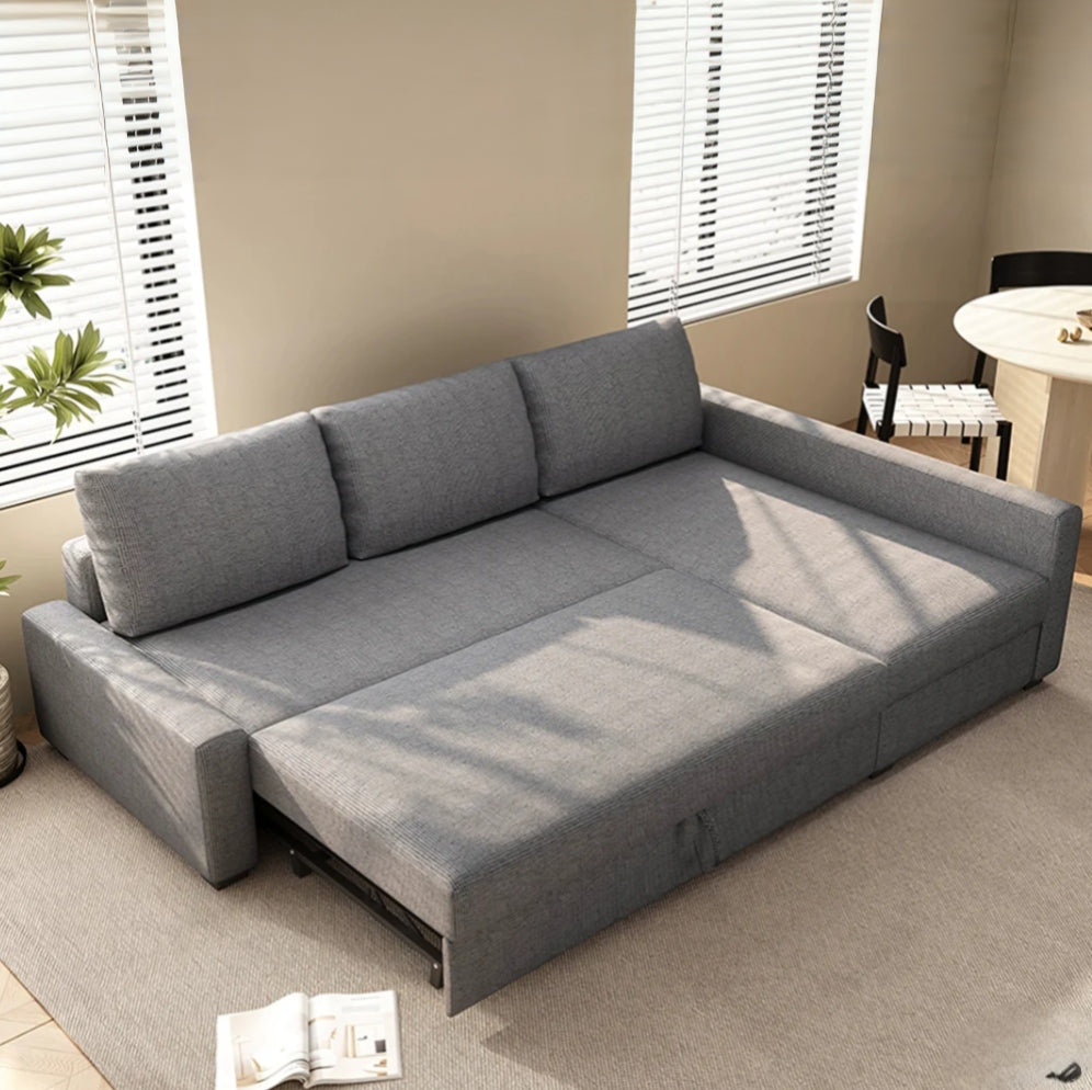 Luxury Three Seater Corner Sofa Bed With Practical Storage Space