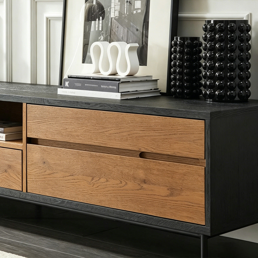 Julian Black And Walnut Low Media Unit