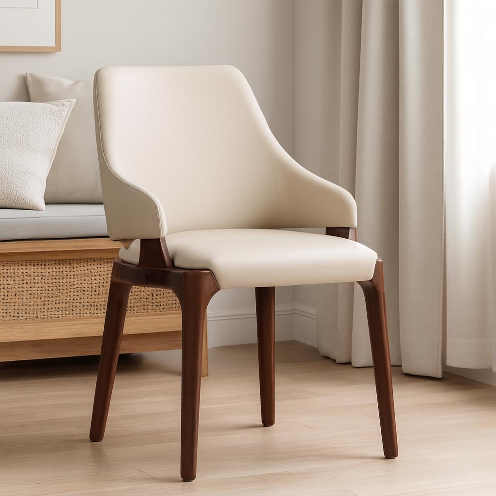 Simple Design Nordic Dining Chair Dining Room Furniture Ash Solid Wood Padded Seat Restaurant Dining Chairs for Commercial lifestyle scene image