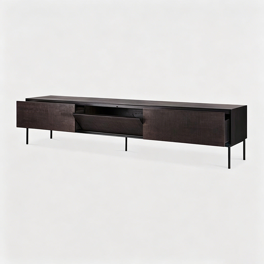 Reuben Matte Black Low Storage Unit