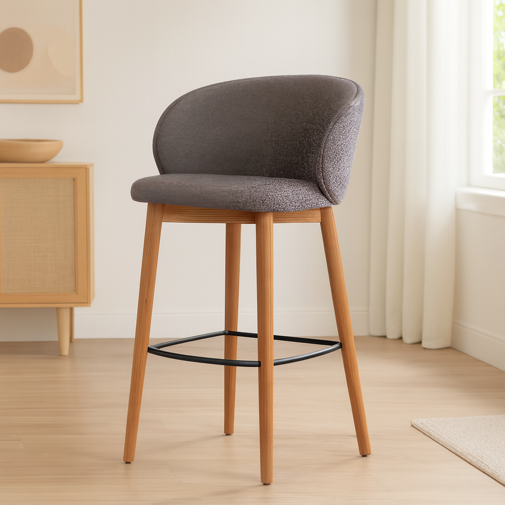 Premium Solid Wood Bar Stool Modern Bar Chair For Home Bar
