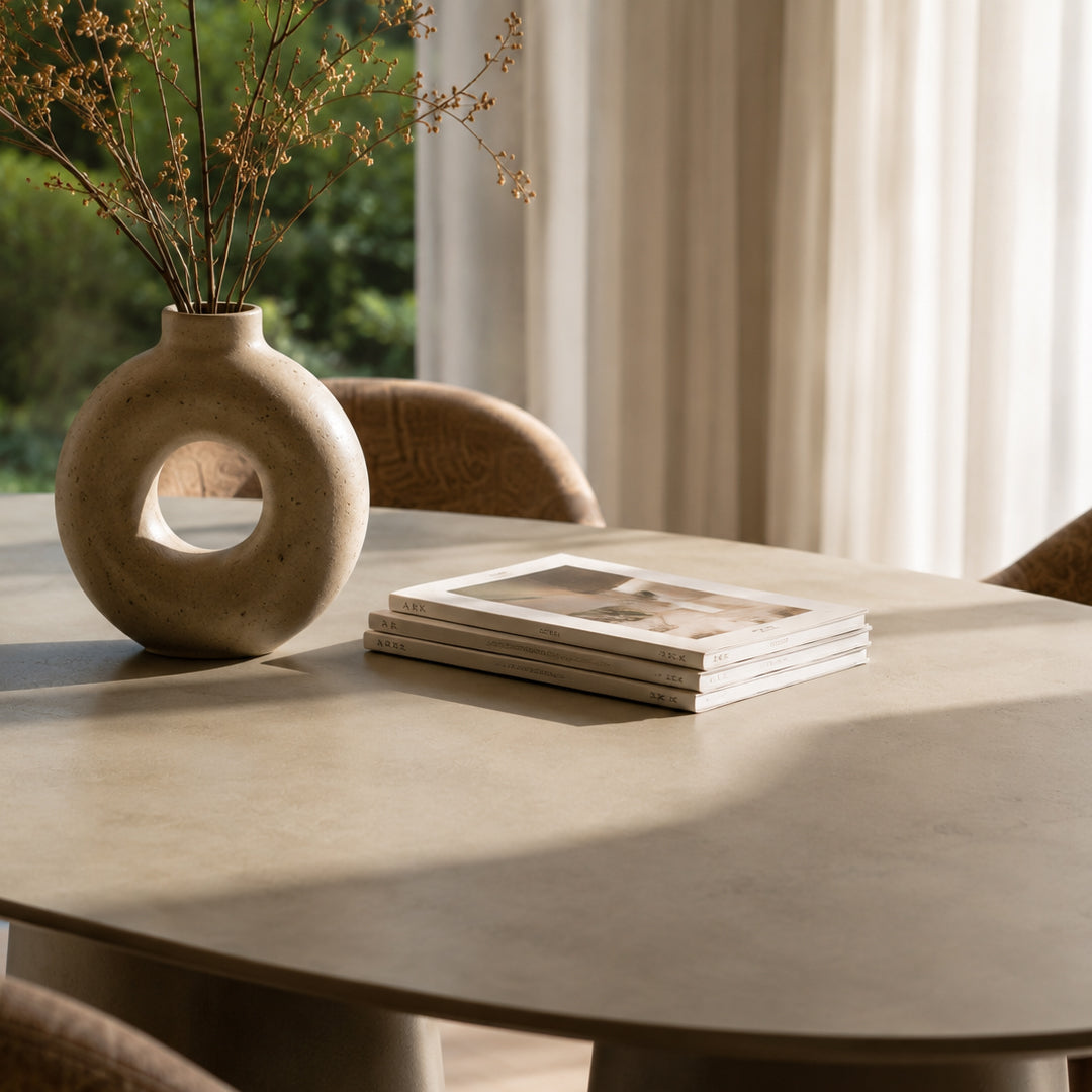 Sedgwick Taupe Sculptural Dining Table