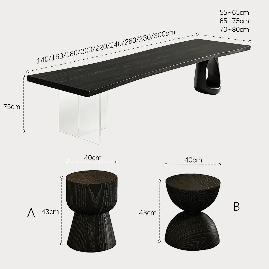Byron Ebony Wood Sculptural Dining Table