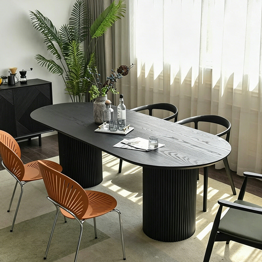 Curtis Matte Black Oval Dining Table