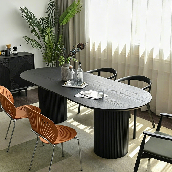 Curtis Matte Black Oval Dining Table