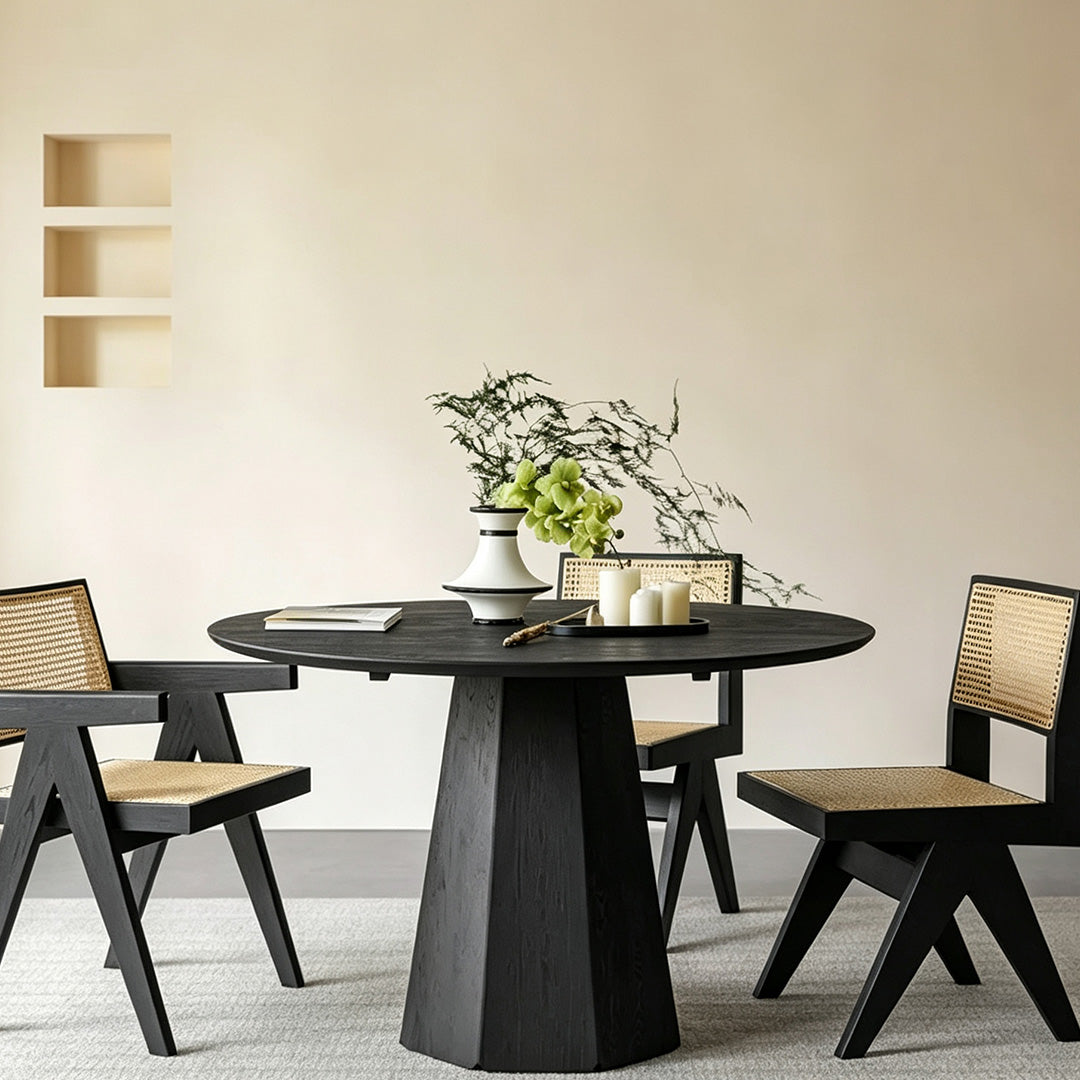 Ewan Black Wood Dining Table