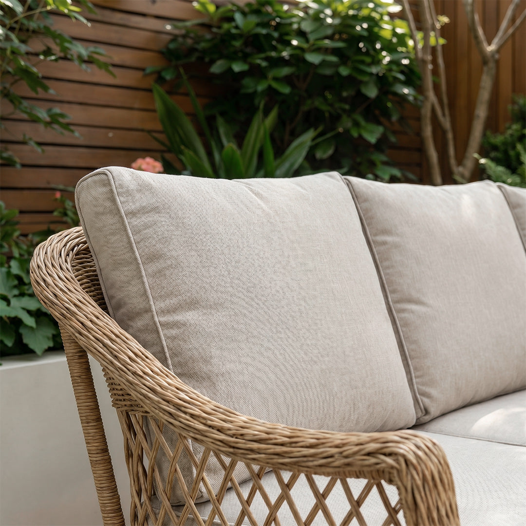 Samuel Natural Rattan Outdoor Sofa Set