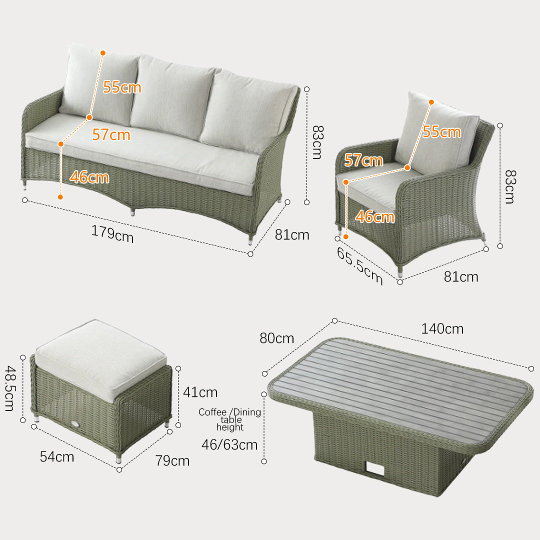 Harry Sage Rattan Garden Sofa Set