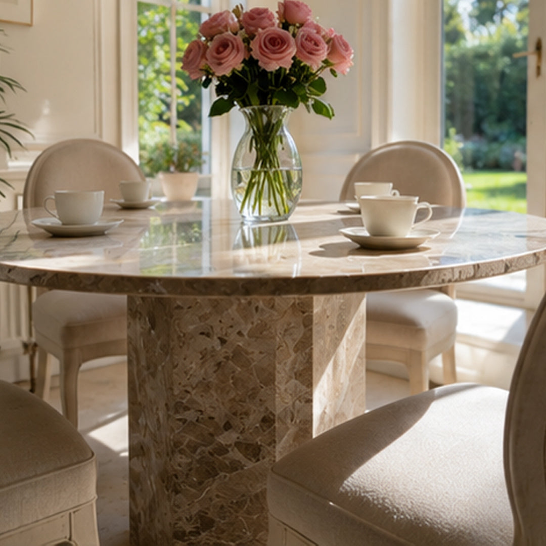 Prescott Beige Terrazzo Dining Table