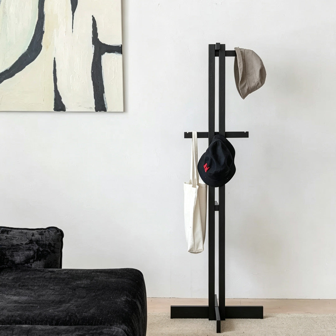 Garrett Black Oak Coat Stand Hooks