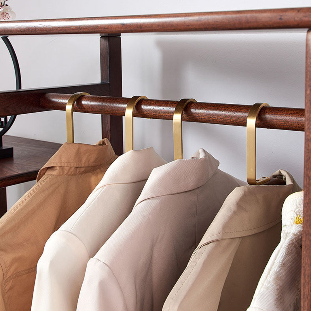Astrid Walnut Wax Wood Hall Stand With Mirror