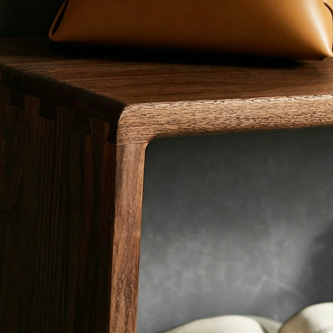 Beau Walnut Wood Storage Bench